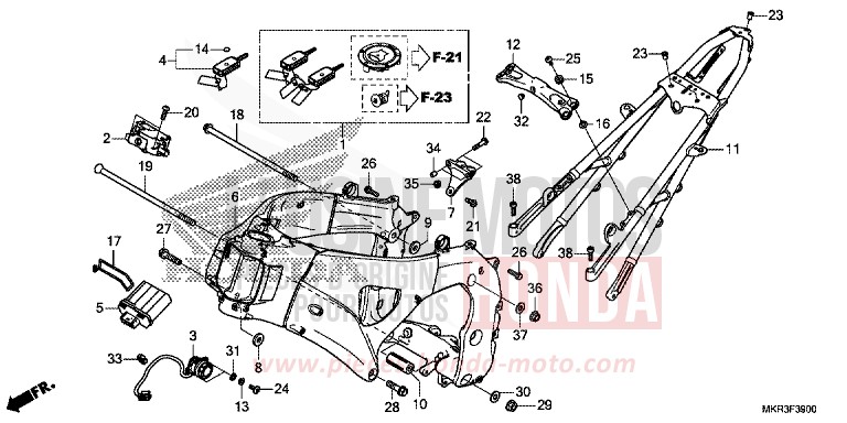 CARROSSERIE DE CHASSIS von CBR1000RR SP SP1 SP2 GRAND PRIX RED (R380) von 2020